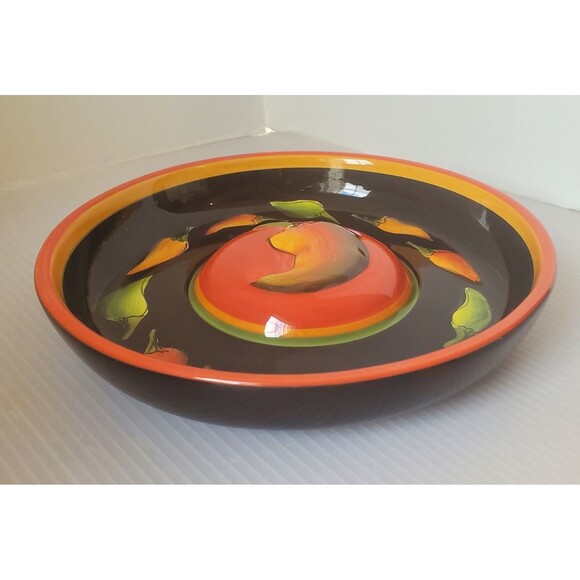CLAY ART HAND PAINTED JALAPENO MARGARITA SALTER 7" PEPPERS Trinket Nut Dish Red - Picture 2 of 8